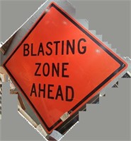 48x48 Blasting Zone Ahead reflective road sign