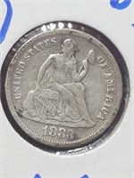 1883 seated liberty dime Philadelphia mint