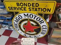 44x36 AAA Chicago Motor Club station double sign
