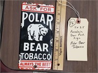 7x3.5 doorpush advertising sign Polar Bear Tobacco