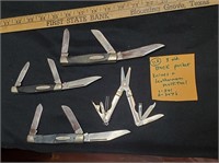 3 old Buck pocket knives + Leatherman Multi Tool