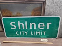 42x18 Shiner City Limit aluminum reflective sign