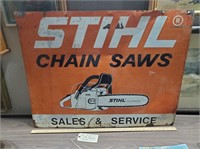 Heavy 36x28 steel sign Stihl Chainsaws double side