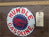 Porcelain Humble Gasoline pump sign