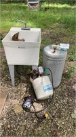 Portable Water Tank, Holding Tank & Sink On Stand