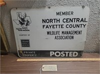 Texas Wildlife posted sign Fayette County