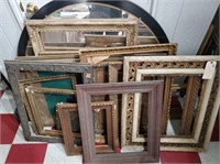 Huge lot 15 antique picture frames, mirror