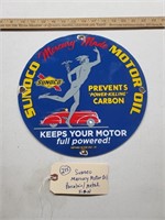 Sunoco Mercury Made Motor OIl gas pump sign