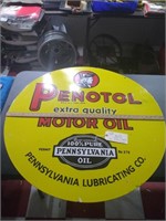 26" Penotol Motor Oil 2 sided porcelain sign