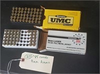 85 rounds 9mm ammo Winchester Remington