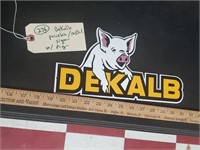 Porcelain 12" DeKalb seed sign w pig