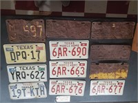 12 old license plates Texas 1934-1993