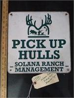 12" Solana Ranch Pickup Hulls advertising sign