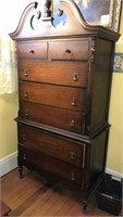 Early American High Boy Dresser 74” H x 36” W x