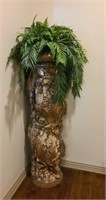 Antique Carved Wooden Column Section Stand