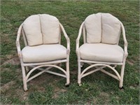 Pair of Bamboo Rolling Chairs