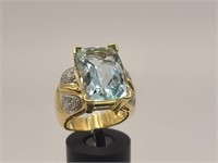 18kt Gold & Aquamarine Ladies' Ring