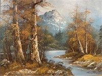 MOUNTAIN SERENITY, Oil on Canvas by J. Whitman