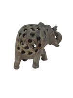 Vintage Stone Carved Elephant with Baby Inside