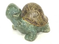 Ceramic glazed turtle garden statue