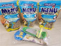 3 Bags of VitaKraft Menu Care & Bird Feed Holder