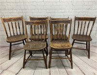 Set of 6 Original Paint Arrowback Chairs