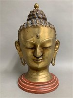Beautiful Brass Buhda Asian Figure Bust