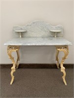 Heavy Marble Top Parlor Table