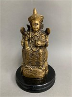 Chinese Brass Figure Statue on Base 7"