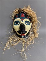 South American Tribal Mask with Rush Hair