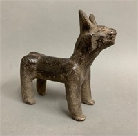 Early Primitive Clay Dog Figure 4"