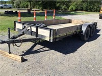 16FT TANDEM AXLE TRAILER W/ RAMPS AND WINCH
