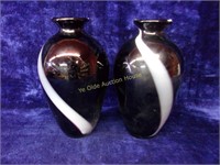 Deep Purple Art Glass Vases