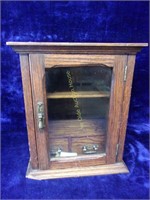 Oak Table Top Display Case w/ Interior Drawers