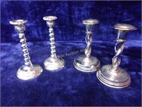 2 Pairs Chrome Plated Candlesticks