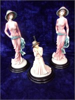 3 Leonardo Collection Figurines Signed Annie Rowe