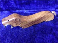 Adorable Carved Olive Wood Daschound Bottle Opener