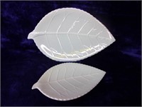 2 Ceramic Leaf Plates
