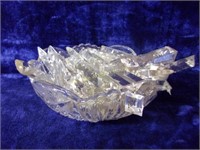 Pressed Glass Bowl Filled with Asst Luster Prisms