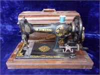 Early Antique Jones Hand Crank Sewing Machine in