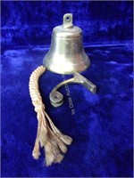 Heavy Brass Nautical Bell w/ Braided Rope on