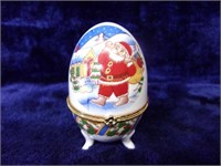 Porcelain Egg Shaped Holiday Trinket Box