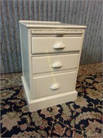 Painted 3 Drawer Bedside Cabinet w/ Writing Pull