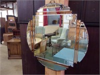 Deco Beveled Mirror with 2-Tone Mirrored Frame