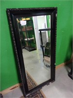 Large Beveled Mirror in Ebonized Frame