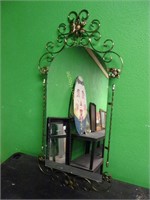 Arched Mirror in Metal Scroll Frame