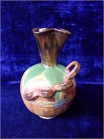 Unusual Stoneware Vase Depicting Turkish Wrestlers