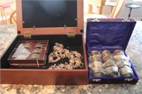 Selection of Napkin Rings & Wooden Box