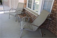 Lovely Patio Furniture, 2 Chairs/ Footstools &