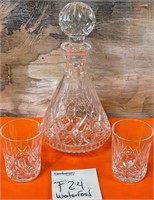 11 - WATERFORD CRYSTAL DECANTER & 2 GLASSES (F24)